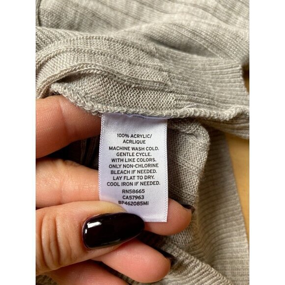 Bp "Reagan" Womens Long Sleeve BNWOT Gray Rib Crop Sweater - Picture 6 of 7